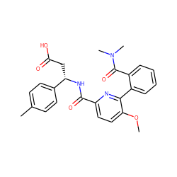 COc1ccc(C(=O)N[C@@H](CC(=O)O)c2ccc(C)cc2)nc1-c1ccccc1C(=O)N(C)C ZINC000261172279