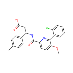 COc1ccc(C(=O)N[C@@H](CC(=O)O)c2ccc(C)cc2)nc1-c1ccccc1Cl ZINC000203893503