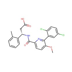 COc1ccc(C(=O)N[C@@H](CC(=O)O)c2ccccc2C)nc1-c1cc(Cl)ccc1Cl ZINC000203330535