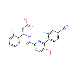 COc1ccc(C(=O)N[C@@H](CC(=O)O)c2ccccc2C)nc1-c1ccc(C#N)cc1F ZINC000203333871