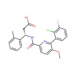 COc1ccc(C(=O)N[C@@H](CC(=O)O)c2ccccc2C)nc1-c1cccc(F)c1Cl ZINC000261101092