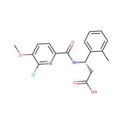 COc1ccc(C(=O)N[C@@H](CC(=O)O)c2ccccc2C)nc1Cl ZINC000203340253