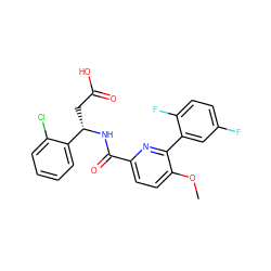 COc1ccc(C(=O)N[C@@H](CC(=O)O)c2ccccc2Cl)nc1-c1cc(F)ccc1F ZINC000203332823