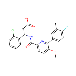 COc1ccc(C(=O)N[C@@H](CC(=O)O)c2ccccc2Cl)nc1-c1ccc(F)c(C)c1 ZINC000261075392