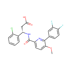 COc1ccc(C(=O)N[C@@H](CC(=O)O)c2ccccc2Cl)nc1-c1ccc(F)c(F)c1 ZINC000261159880