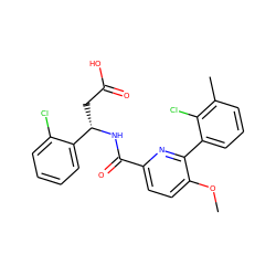 COc1ccc(C(=O)N[C@@H](CC(=O)O)c2ccccc2Cl)nc1-c1cccc(C)c1Cl ZINC000203339097