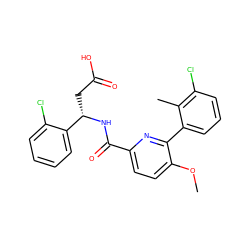 COc1ccc(C(=O)N[C@@H](CC(=O)O)c2ccccc2Cl)nc1-c1cccc(Cl)c1C ZINC000203894771