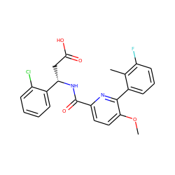 COc1ccc(C(=O)N[C@@H](CC(=O)O)c2ccccc2Cl)nc1-c1cccc(F)c1C ZINC000203333889