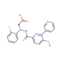 COc1ccc(C(=O)N[C@@H](CC(=O)O)c2ccccc2Cl)nc1-c1cccnc1 ZINC000261162818