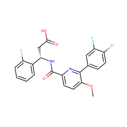 COc1ccc(C(=O)N[C@@H](CC(=O)O)c2ccccc2F)nc1-c1ccc(Cl)c(F)c1 ZINC000261161011