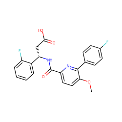 COc1ccc(C(=O)N[C@@H](CC(=O)O)c2ccccc2F)nc1-c1ccc(F)cc1 ZINC000261111517