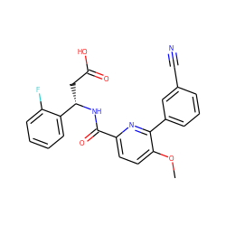 COc1ccc(C(=O)N[C@@H](CC(=O)O)c2ccccc2F)nc1-c1cccc(C#N)c1 ZINC000261089293