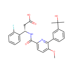 COc1ccc(C(=O)N[C@@H](CC(=O)O)c2ccccc2F)nc1-c1cccc(C(C)(C)O)c1 ZINC000261095856