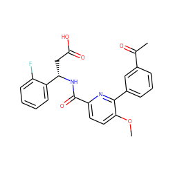 COc1ccc(C(=O)N[C@@H](CC(=O)O)c2ccccc2F)nc1-c1cccc(C(C)=O)c1 ZINC000261183126