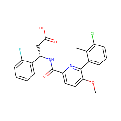 COc1ccc(C(=O)N[C@@H](CC(=O)O)c2ccccc2F)nc1-c1cccc(Cl)c1C ZINC000203896183