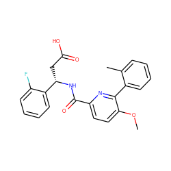 COc1ccc(C(=O)N[C@@H](CC(=O)O)c2ccccc2F)nc1-c1ccccc1C ZINC000203901730