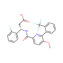 COc1ccc(C(=O)N[C@@H](CC(=O)O)c2ccccc2F)nc1-c1ccccc1C(F)(F)F ZINC000203327139