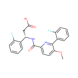 COc1ccc(C(=O)N[C@@H](CC(=O)O)c2ccccc2F)nc1-c1ccccc1F ZINC000203883808