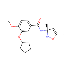 COc1ccc(C(=O)N[C@]2(C)C=C(C)ON2)cc1OC1CCCC1 ZINC000029463763