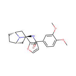 COc1ccc(C(=O)N[C@H]2C[C@@H]3CC[C@H](C2)N3Cc2ccco2)cc1OC ZINC000103236635