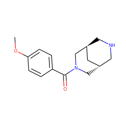 COc1ccc(C(=O)N2C[C@H]3CNC[C@@H](C3)C2)cc1 ZINC000101570395