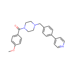 COc1ccc(C(=O)N2CCN(Cc3ccc(-c4ccncc4)cc3)CC2)cc1 ZINC000040410670