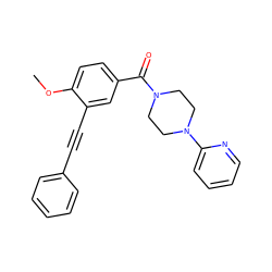 COc1ccc(C(=O)N2CCN(c3ccccn3)CC2)cc1C#Cc1ccccc1 ZINC000066259915