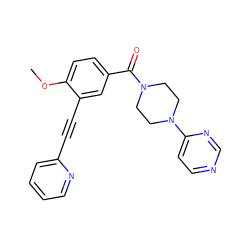 COc1ccc(C(=O)N2CCN(c3ccncn3)CC2)cc1C#Cc1ccccn1 ZINC000066252452