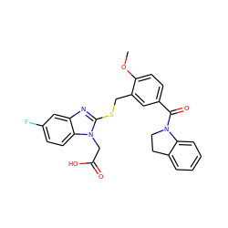 COc1ccc(C(=O)N2CCc3ccccc32)cc1CSc1nc2cc(F)ccc2n1CC(=O)O ZINC000038217880