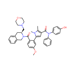 COc1ccc(C(=O)N2Cc3ccccc3C[C@H]2CN2CCOCC2)c(-c2cc(C(=O)N(c3ccccc3)c3ccc(O)cc3)c(C)n2C)c1 ZINC000261109288