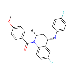 COc1ccc(C(=O)N2c3ccc(F)cc3[C@@H](Nc3ccc(F)cc3)C[C@H]2C)cc1 ZINC000013490215