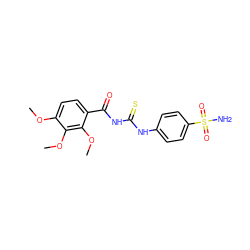 COc1ccc(C(=O)NC(=S)Nc2ccc(S(N)(=O)=O)cc2)c(OC)c1OC ZINC000098083688