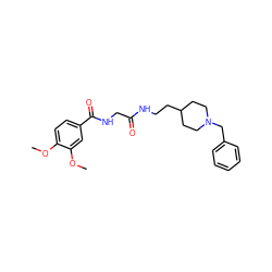 COc1ccc(C(=O)NCC(=O)NCCC2CCN(Cc3ccccc3)CC2)cc1OC ZINC000014946292