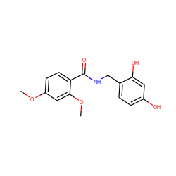 COc1ccc(C(=O)NCc2ccc(O)cc2O)c(OC)c1 ZINC000084632720