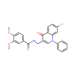 COc1ccc(C(=O)NCc2cn(-c3ccccc3)c3cc(Cl)ccc3c2=O)cc1OC ZINC000096170148