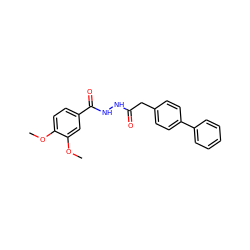 COc1ccc(C(=O)NNC(=O)Cc2ccc(-c3ccccc3)cc2)cc1OC ZINC000000840329