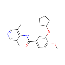 COc1ccc(C(=O)Nc2c(C)cncc2C)cc1OC1CCCC1 ZINC000013737006