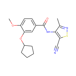 COc1ccc(C(=O)Nc2c(C)nsc2C#N)cc1OC1CCCC1 ZINC000013737014