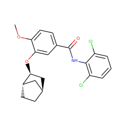 COc1ccc(C(=O)Nc2c(Cl)cccc2Cl)cc1O[C@H]1C[C@H]2CC[C@H]1C2 ZINC000253700179