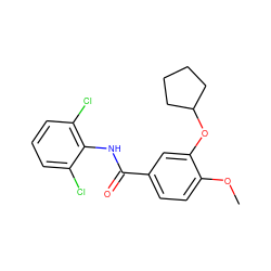 COc1ccc(C(=O)Nc2c(Cl)cccc2Cl)cc1OC1CCCC1 ZINC000000605608