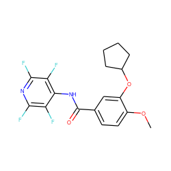 COc1ccc(C(=O)Nc2c(F)c(F)nc(F)c2F)cc1OC1CCCC1 ZINC000013736998