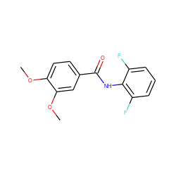 COc1ccc(C(=O)Nc2c(F)cccc2F)cc1OC ZINC000000617116