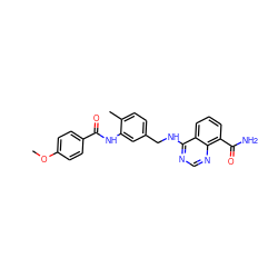 COc1ccc(C(=O)Nc2cc(CNc3ncnc4c(C(N)=O)cccc34)ccc2C)cc1 ZINC000114347849