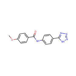 COc1ccc(C(=O)Nc2ccc(-c3nnn[nH]3)cc2)cc1 ZINC000074803921