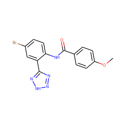 COc1ccc(C(=O)Nc2ccc(Br)cc2-c2nn[nH]n2)cc1 ZINC001631207608