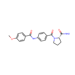 COc1ccc(C(=O)Nc2ccc(C(=O)N3CCC[C@H]3C(N)=O)cc2)cc1 ZINC000084788694