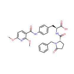 COc1ccc(C(=O)Nc2ccc(C[C@H](NC(=O)[C@@H]3CCC(=O)N3Cc3ccccc3)C(=O)O)cc2)c(OC)n1 ZINC000027852717