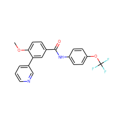 COc1ccc(C(=O)Nc2ccc(OC(F)(F)F)cc2)cc1-c1cccnc1 ZINC000205914472