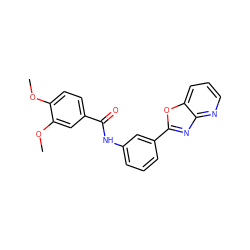 COc1ccc(C(=O)Nc2cccc(-c3nc4ncccc4o3)c2)cc1OC ZINC000000849040