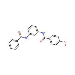 COc1ccc(C(=O)Nc2cccc(NC(=O)c3ccccc3)c2)cc1 ZINC000013631865